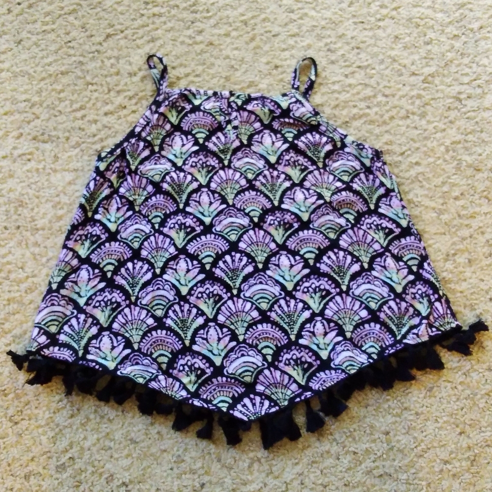 Black with multi color pattern Justice short sleave - Picture 2 of 4
